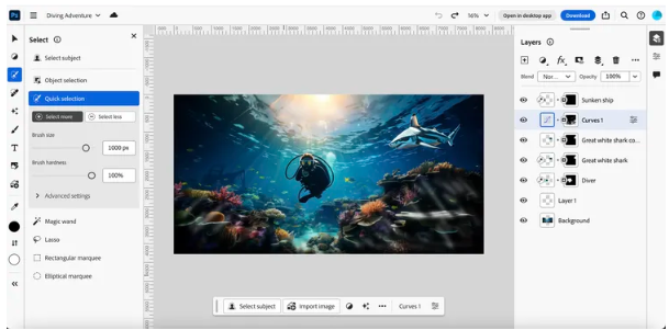 Adobe Photoshop 网页版正式上线，支持多项 AI 功能